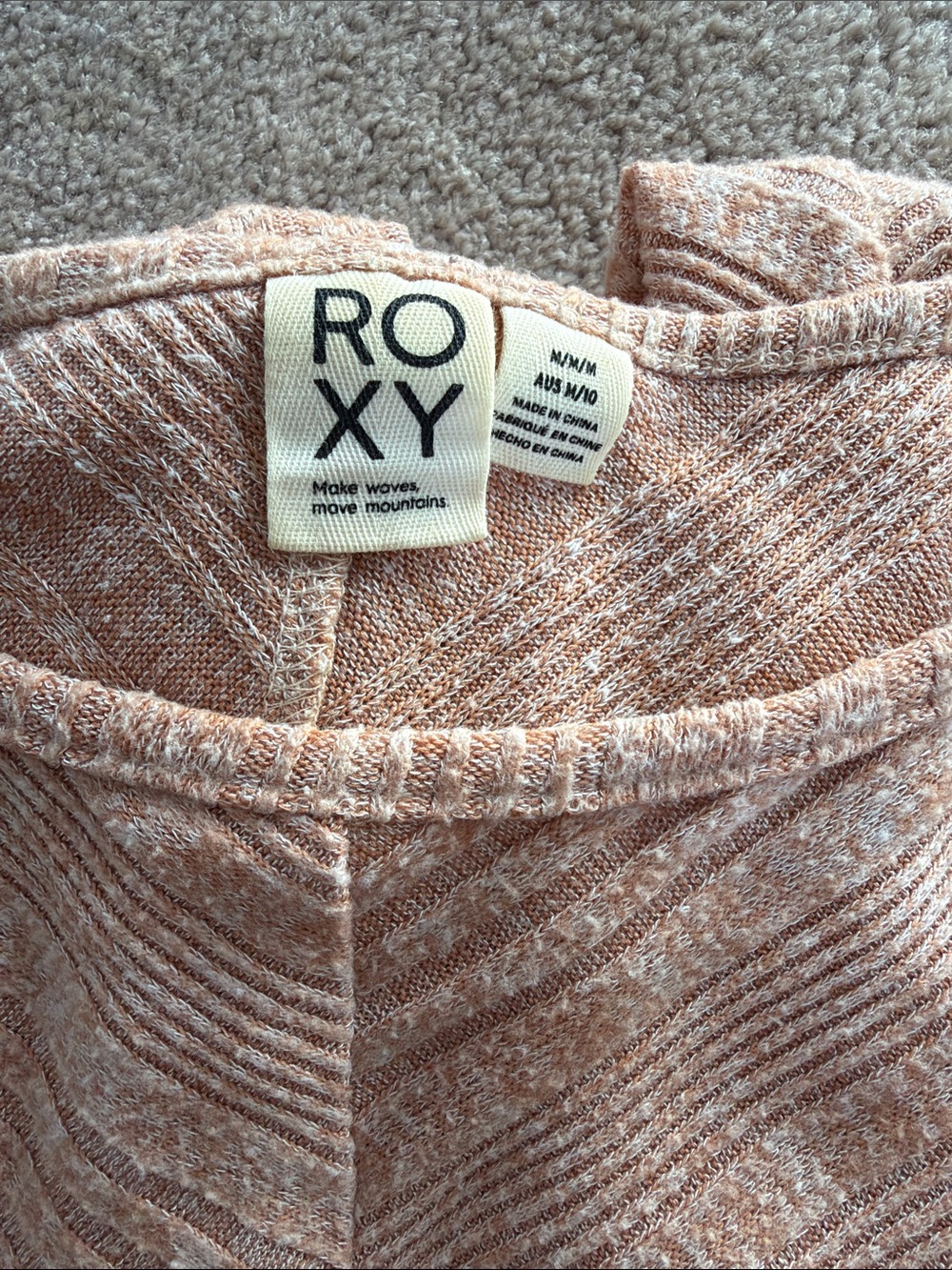 Roxy Rust Pink Ribbed Knit Sweater - Picture 3 of 3